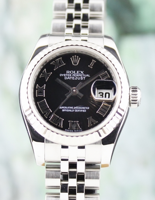 (image for) A ROLEX LADY SIZE OYSTER PERPETUAL DATEJUST - 179174 / CERT